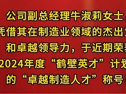 河南省星如雨科技有限公司副总经理牛淑莉荣获鹤壁市2024年鹤壁英才--卓越制造人才